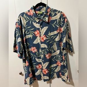 Silk floral print Izod shirt.